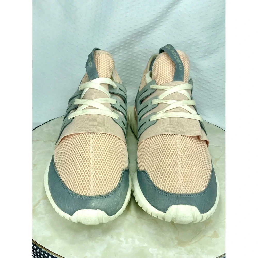 Adidas Tubular Radial Running Shoes Men Sz 11 Pink Grey Low Top Sporty Sneakers